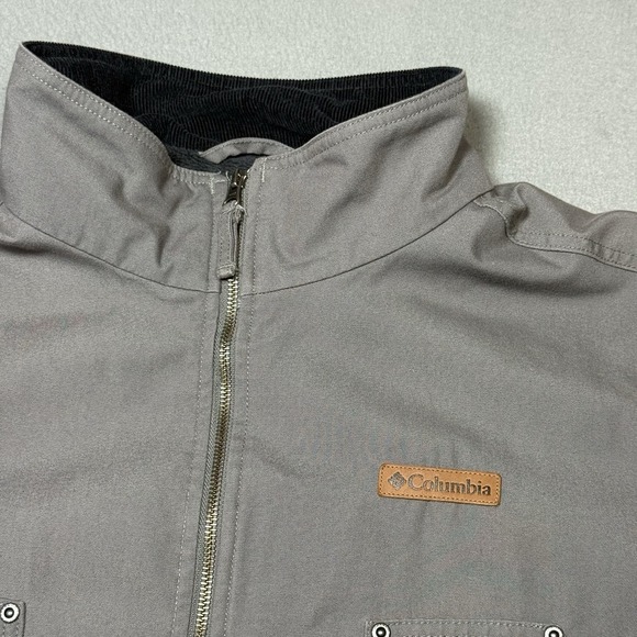 Columbia Fleece Lined Work Jacket Mens XXL 2XL Gray Canvas Chore Barn Coat - Picture 5 of 10